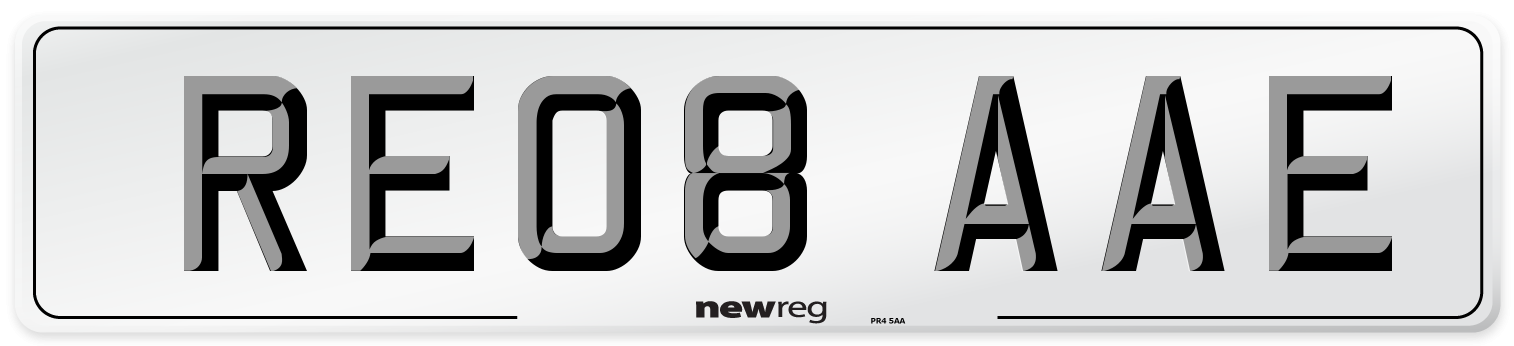 RE08 AAE Number Plate from New Reg